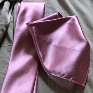 Pink  tie and pocket square